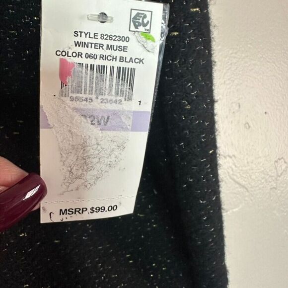 1. State Women Black Gold Tweed Boucle Casual Shorts Plus Size 22W Festive - Picture 6 of 8